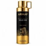 Armaf Odyssey Wild One Gold Edition 200ml black and gold body spray can for men